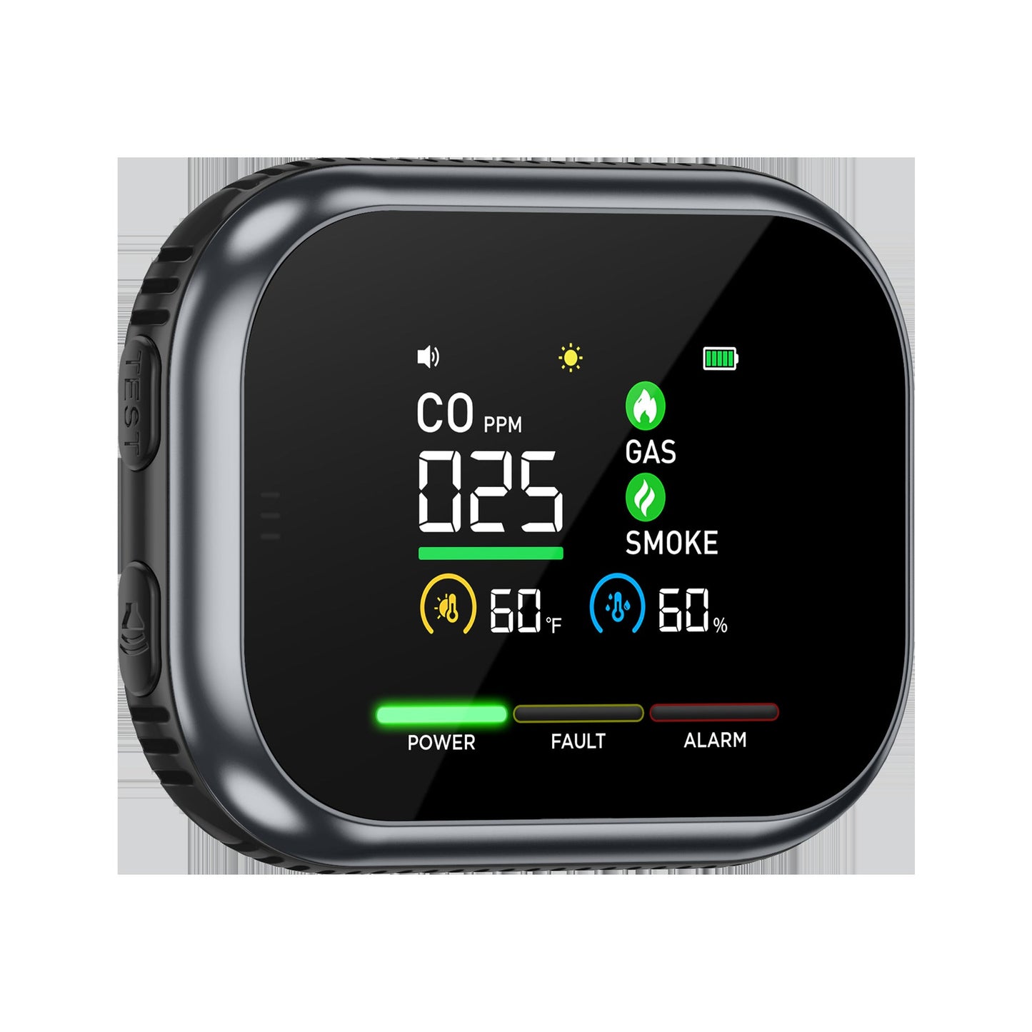 šPortable Multi-Gas Alarm with LCD Display & Battery Backup