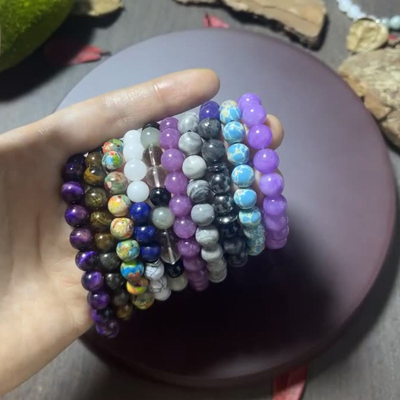 📿Natural Stone Bead Bracelet – Elegant