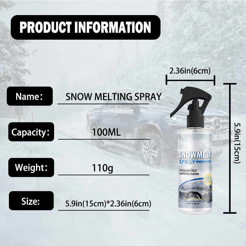 ❄️ WINDSHIELD DE-ICER SPRAY - Instant Ice Melting & Anti-Frost Protection, Safe for All Glass Surfaces, Quick Winter Solution 🔥