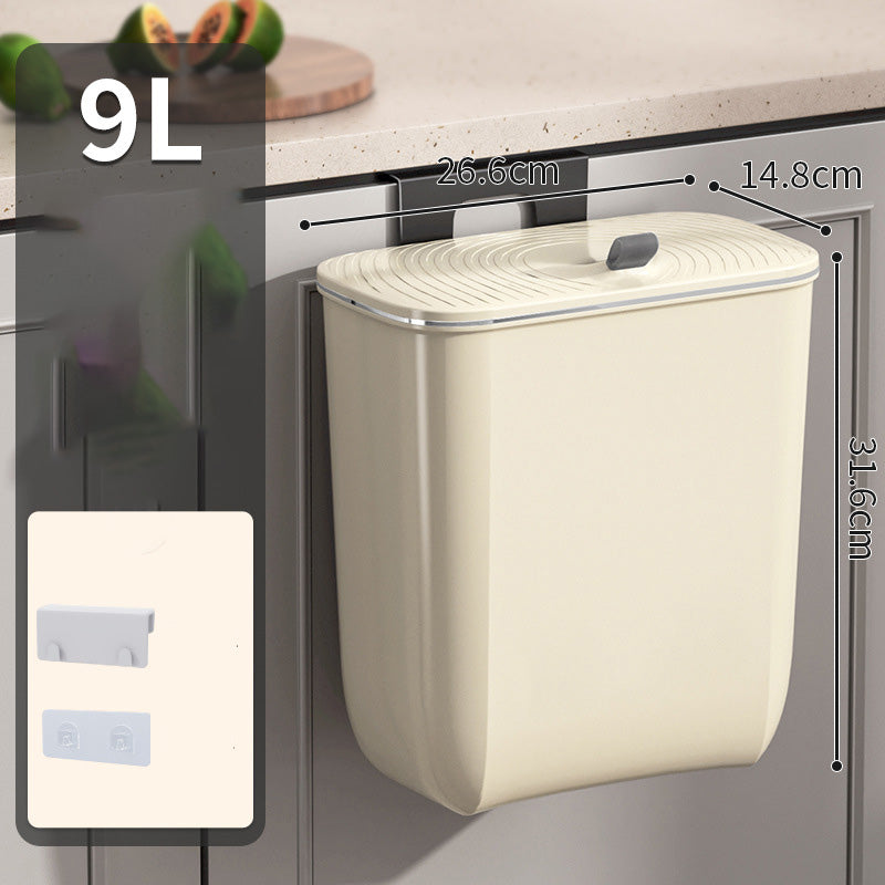 Hanging Kitchen Bin with Lid – No Smell, Space-Saving Rubbish Bin for Cabinet/Wall Use