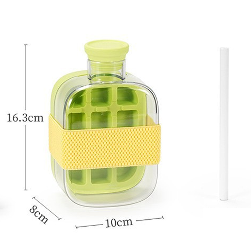 ❄️2-in-1 Ice Cube Maker Water Bottle Built-In Ice Tray, Food-Grade Silicone, Bpa-Free. Make Ice & Store Water In One Bottle – Ideal For Gym, Office & Travel! 🏋️♂️💼✈️