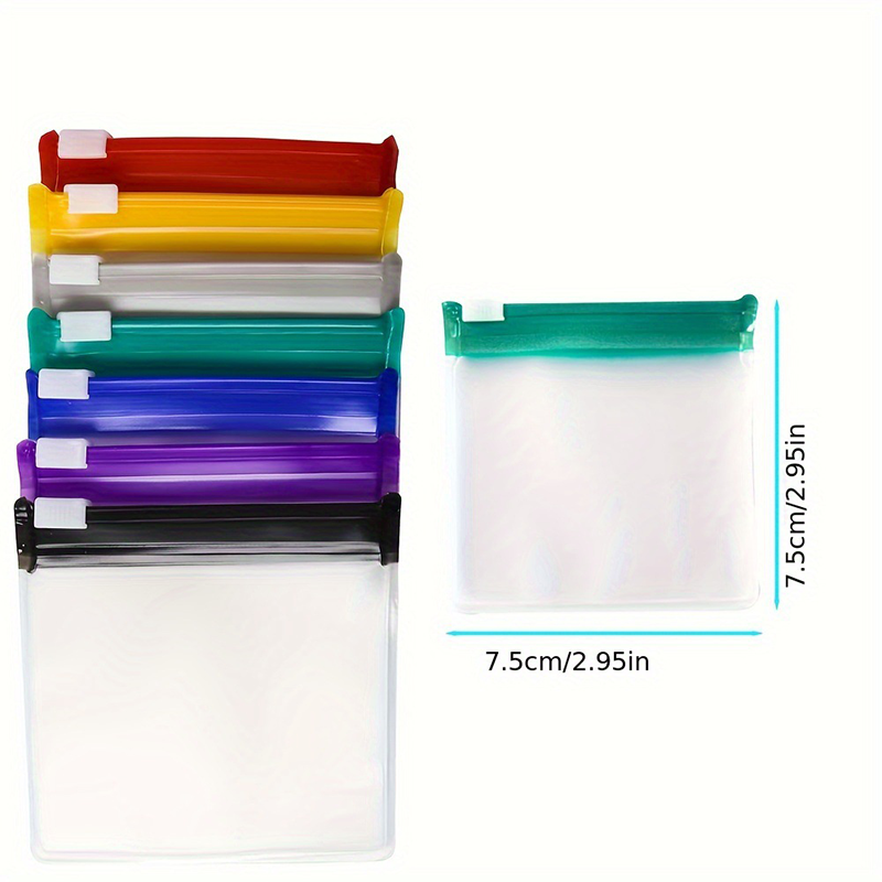 7 Pcs Reusable Clear Pill Bags with Slide Lock