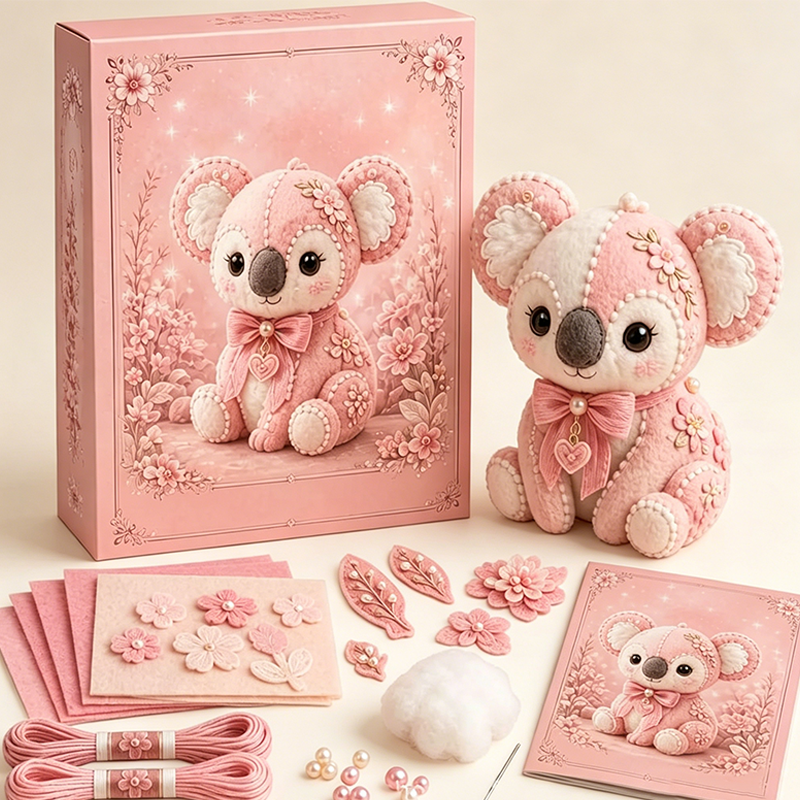 🎁Pink Enchanted Forest DIY Felt Patchwork Kit