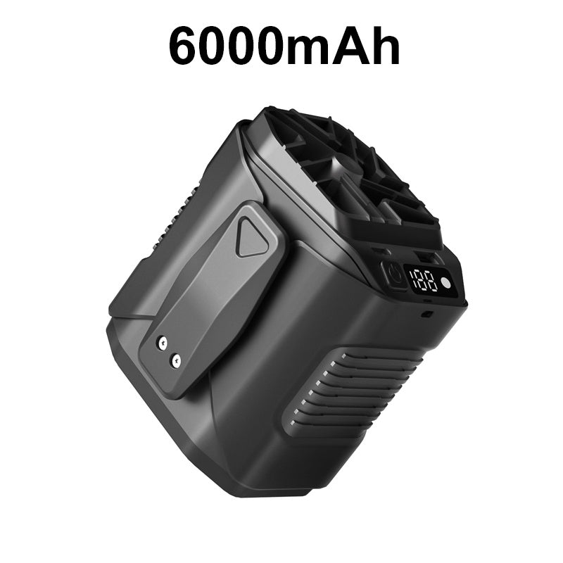 🌀6000mAh Multifuntion Waist Fan with 100 Speeds & Flashlight