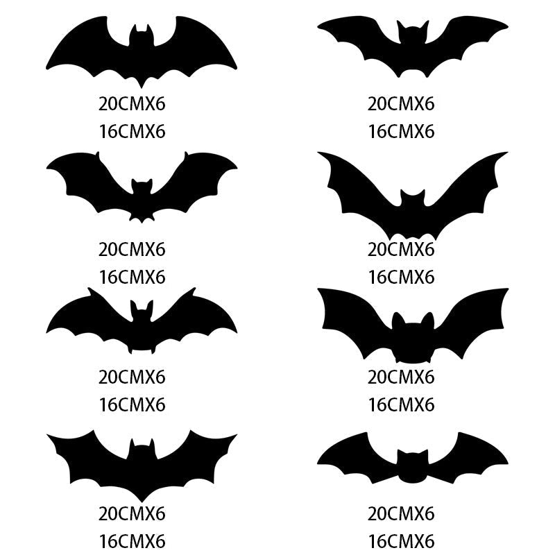 Halloween Bat Wall Stickers – No adhesive needed, peel & stick. Remove without residue – perfect for doors, windows & walls!
