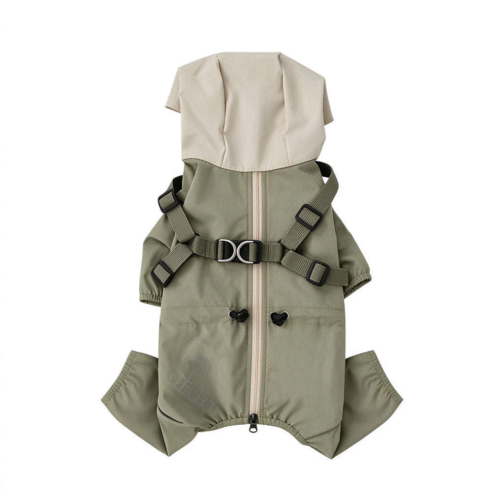Waterproof Fleece-Lined Winter Dog Jacket with Integrated Leash D-Ring
