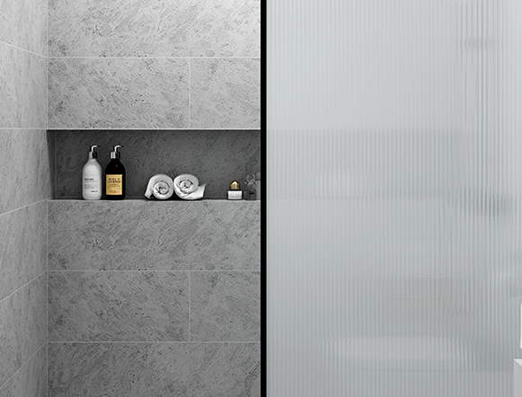 Glass shower surface