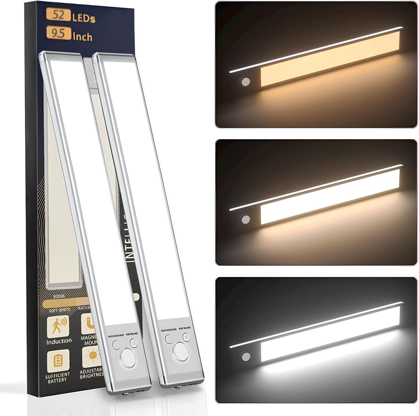 🔥3-Color Lighting Punch-free Smart Sensor Magnetic Rechargeable LED Lights💡