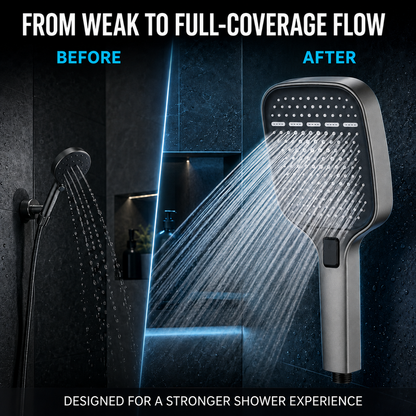 High Pressure Shower Head, 4 Mode Handheld Sprayer Rainfall Water Saving forBathrooms – Easy DIY Fit