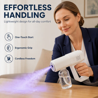 Wireless Handheld Nano Disinfection Spray Gun with Blue Light