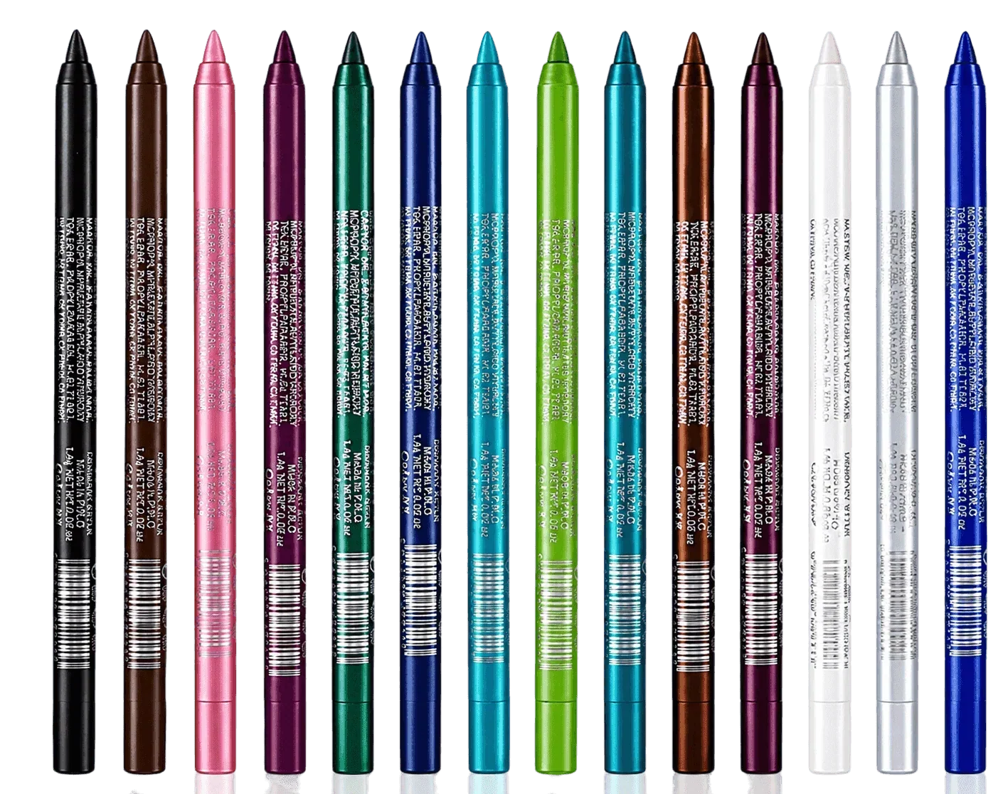 🌈14-Pack Waterproof Colored Gel Eyeliner Pencil – Metallic & Shimmer Finishes, Smudge-Proof（Pencil sharpener color is random）