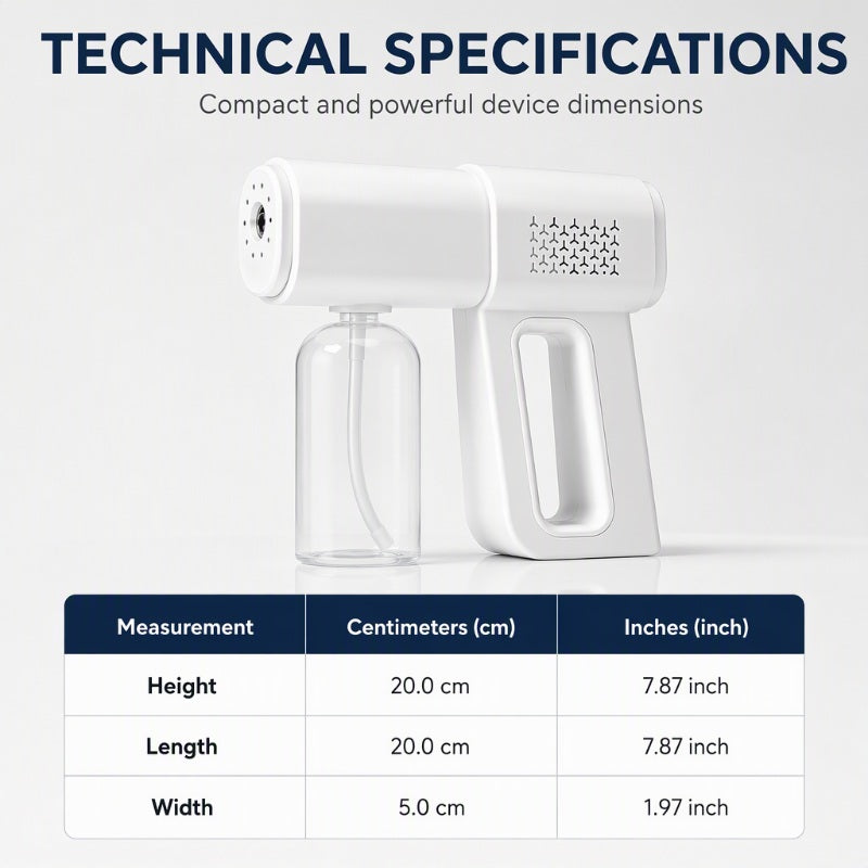 Wireless Handheld Nano Disinfection Spray Gun with Blue Light