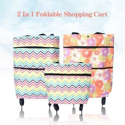 2-in-1 Shopping Bag Foldable Green Bag