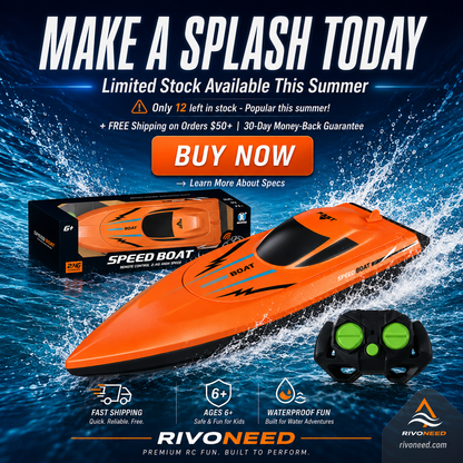 🎮 🚢 HALF PRICE! High-speed 2.4G RC boat with dual motors