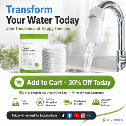 💥Anti-Splash Kitchen Faucet Cotton Filter for Sediment & Rust Removal