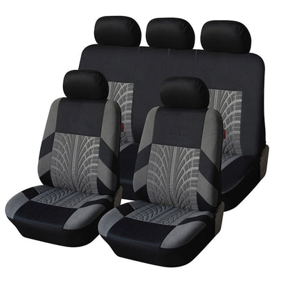 Car Seat Covers for 5 Seats Universal, Fabric Breathable Car Front & Rear Seat Protectors, Airbag Compatible, Full Protection, Fits Most Cars Trucks Vans SUVs, Red Gray Black Blue Seat Covers