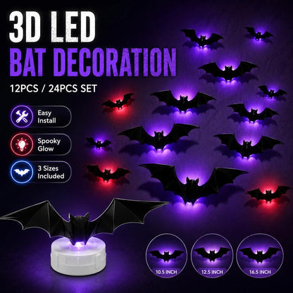 🦇Halloween 3D Bat LED Wall Light Decor
