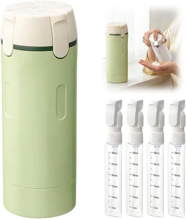 🧴4-in-1 Travel Dispenser Bottles – Leak-Proof, Refillable