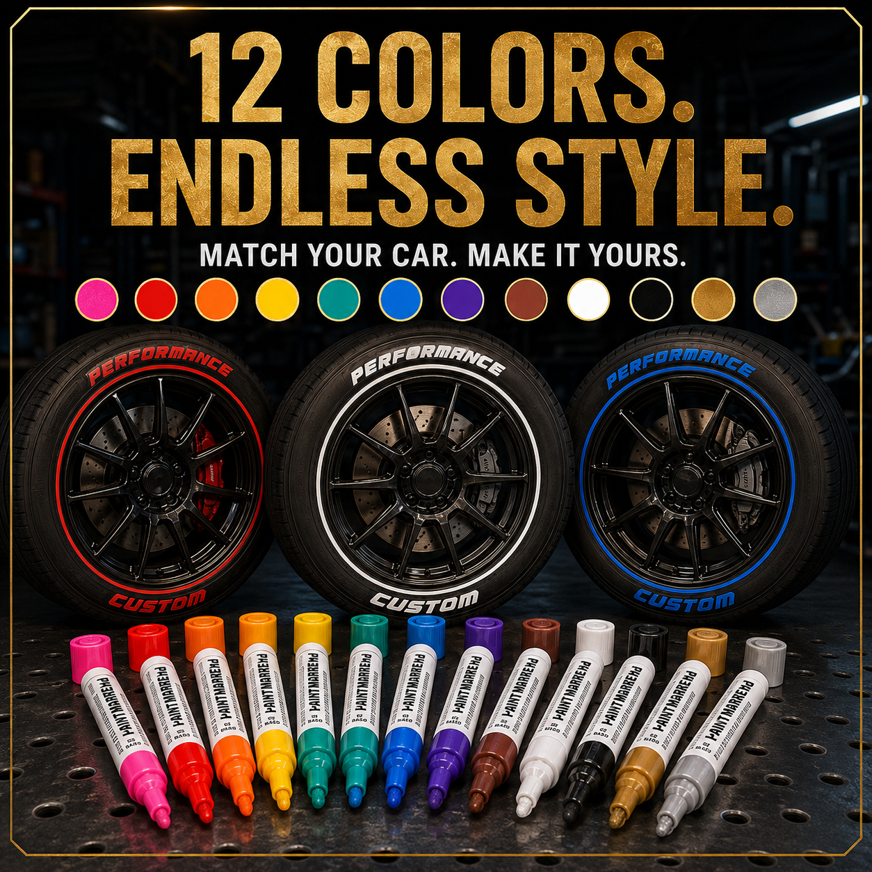 ✏️🔧 50% OFF! Oil-Based Waterproof Tire Marker Pen – 12 vibrant colors, waterproof & fade‑resistant. Perfect for tires, metal, glass & DIY crafts – bold marks that last! 🎨🚗