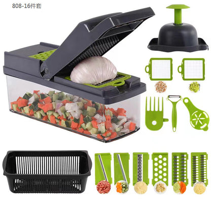 ✨Multifunction vegetable slicer – stainless steel blades, easy to clean, multiple cooking modes
