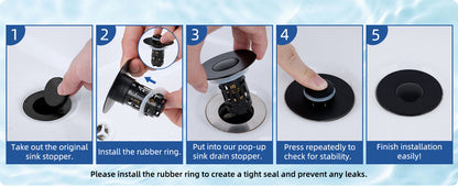 Upgraded 3-in-1 Bathroom Sink Drain Strainer