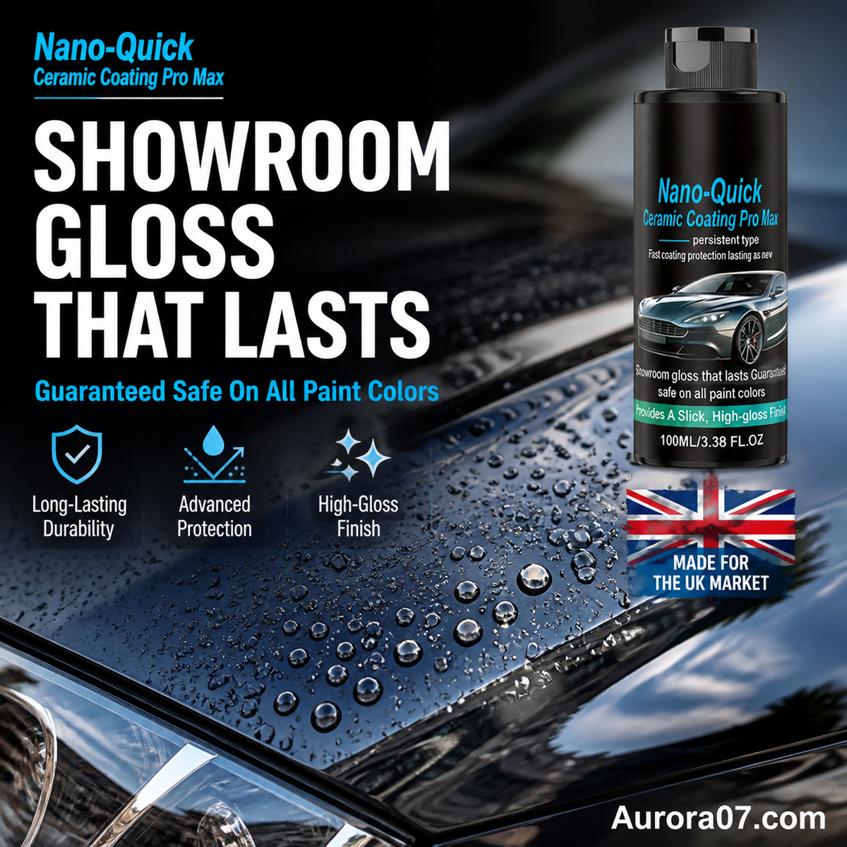 High-Gloss Hydrophobic Nano Ceramic Coating Spray