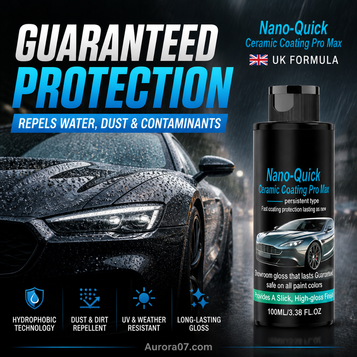 High-Gloss Hydrophobic Nano Ceramic Coating Spray