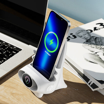 🪑 50% OFF NOW! 📱 Mini Chair Phone Holder with Wireless Charger - 15W Fast Charging, Adjustable Viewing Angles for Desk/Car/Home Use ⚡✨