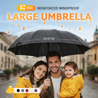 ☔✨50% OFF! 🌧️💨 12-Rib Windproof Umbrella – Large Coverage, Compact Fold & Durable Frame for Heavy Rain & Wind. ✨