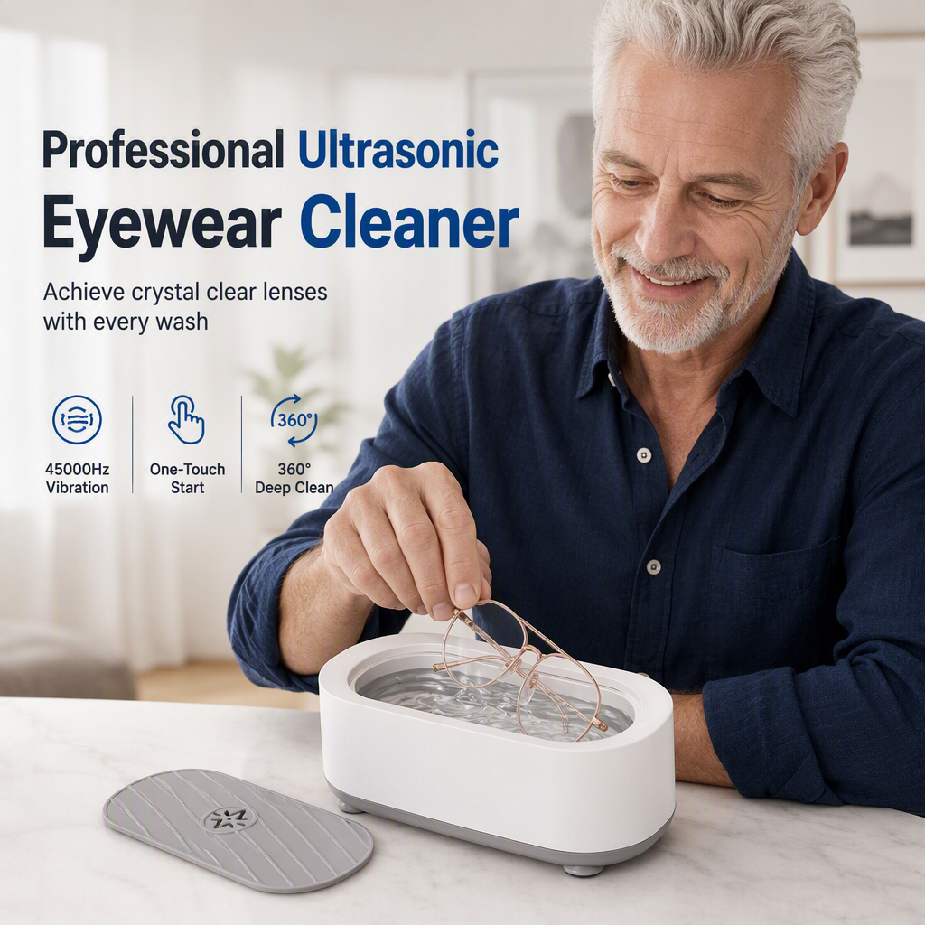 Multifunctional Ultrasonic Cleaner for Jewelry, Watches & Dentures, 3W Cordless Deep Cleaning