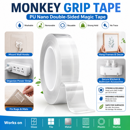 ⭐🔄Wash & Reuse Like Magic! Reusable Nano Grip Tape – Your Smart, Money-Saving Helper