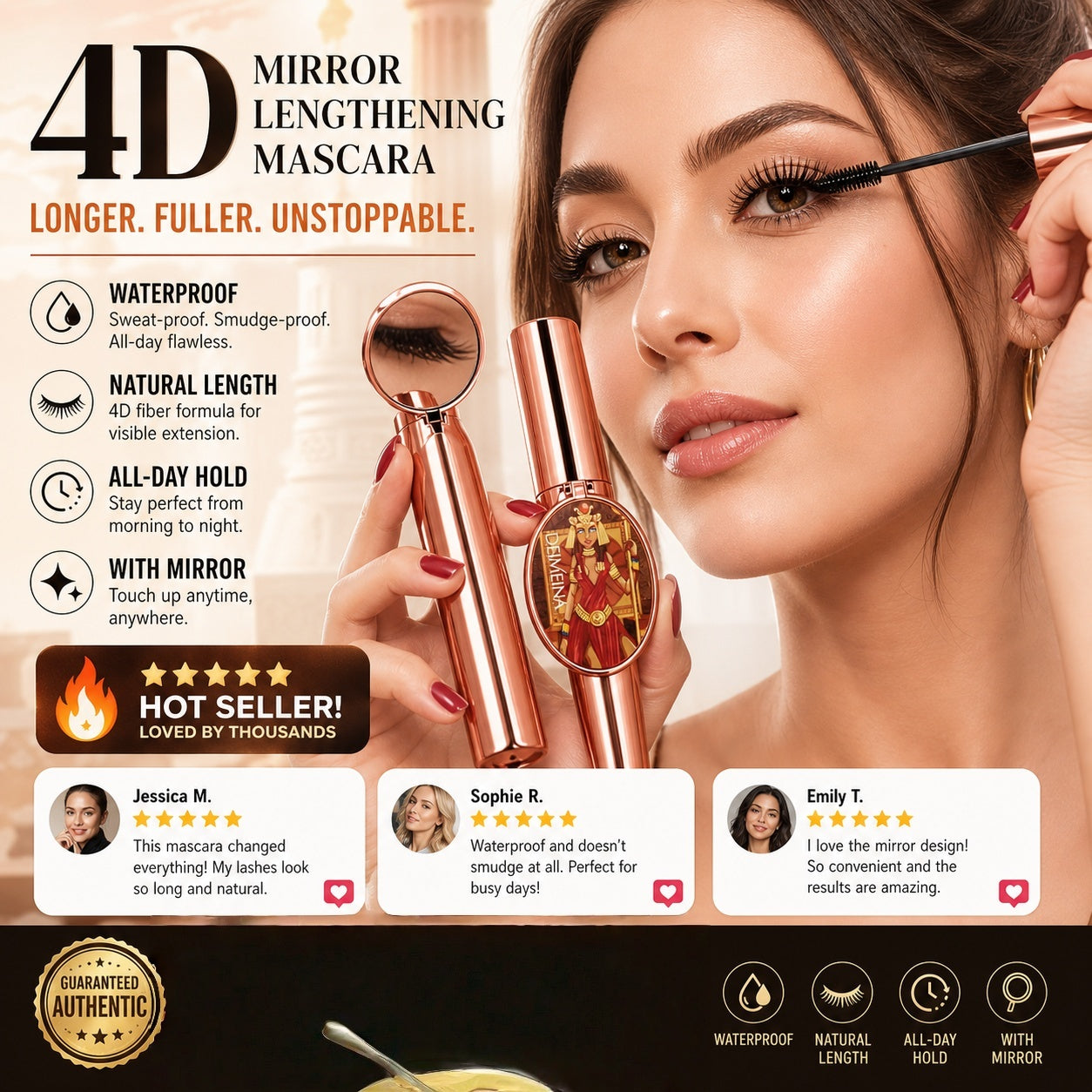 ✨️Recommended by beauty bloggers! 👱‍♀️Enlarge your eyes and restore your beauty!4D Mascara Lengthening and Volumizing Eyelashes