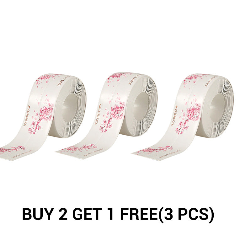Bath Sealant Strip Self Adhesive 1/2/3 Rolls Caulk Tape White Waterproof Seal for Toilet Bathtub Shower Sink Wall Corner Kitchen with Sealing Tool 3.2m Length 38mm Width