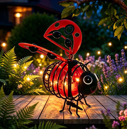 🌞🌜Hanging Solar Bee Light – Warm Amber Glow, Flicker-Free, Perfect for Garden Parties, Camping, or Kids’ Rooms – Spread Joy Day and Night
