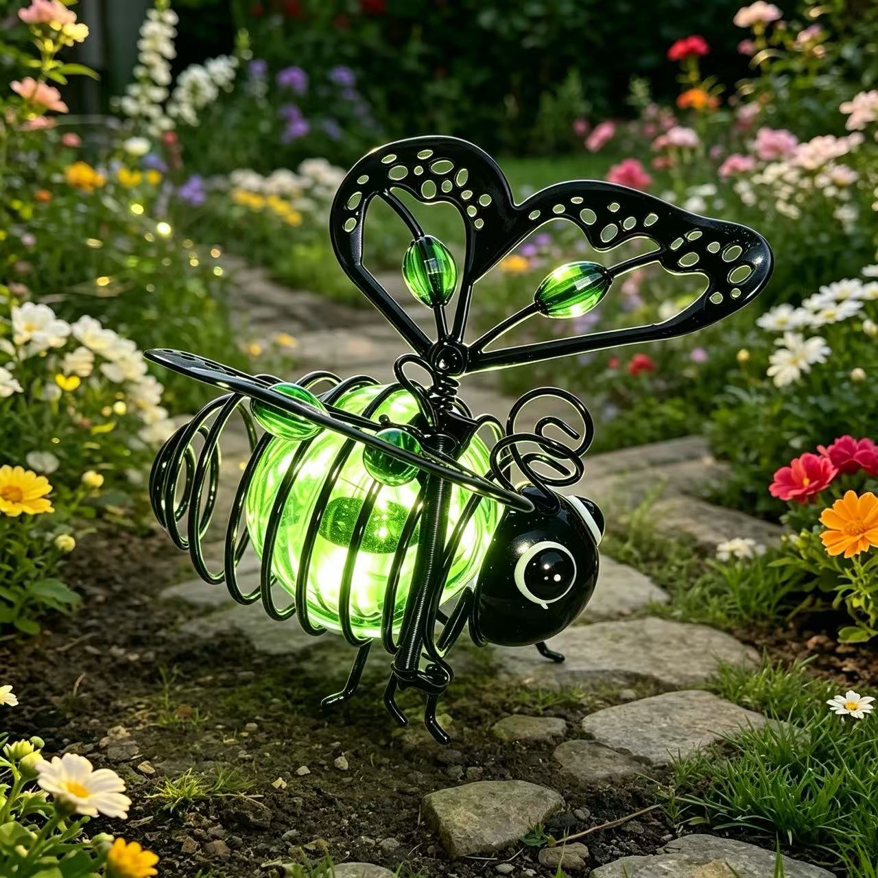 🌞🌜Hanging Solar Bee Light – Warm Amber Glow, Flicker-Free, Perfect for Garden Parties, Camping, or Kids’ Rooms – Spread Joy Day and Night
