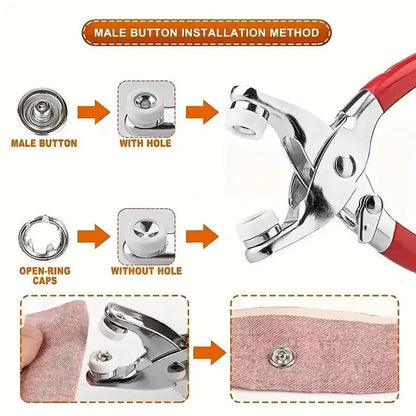 🔥100 pcs Invisible Colored Metal Buckle & 1 Count Manual Pressure Pliers