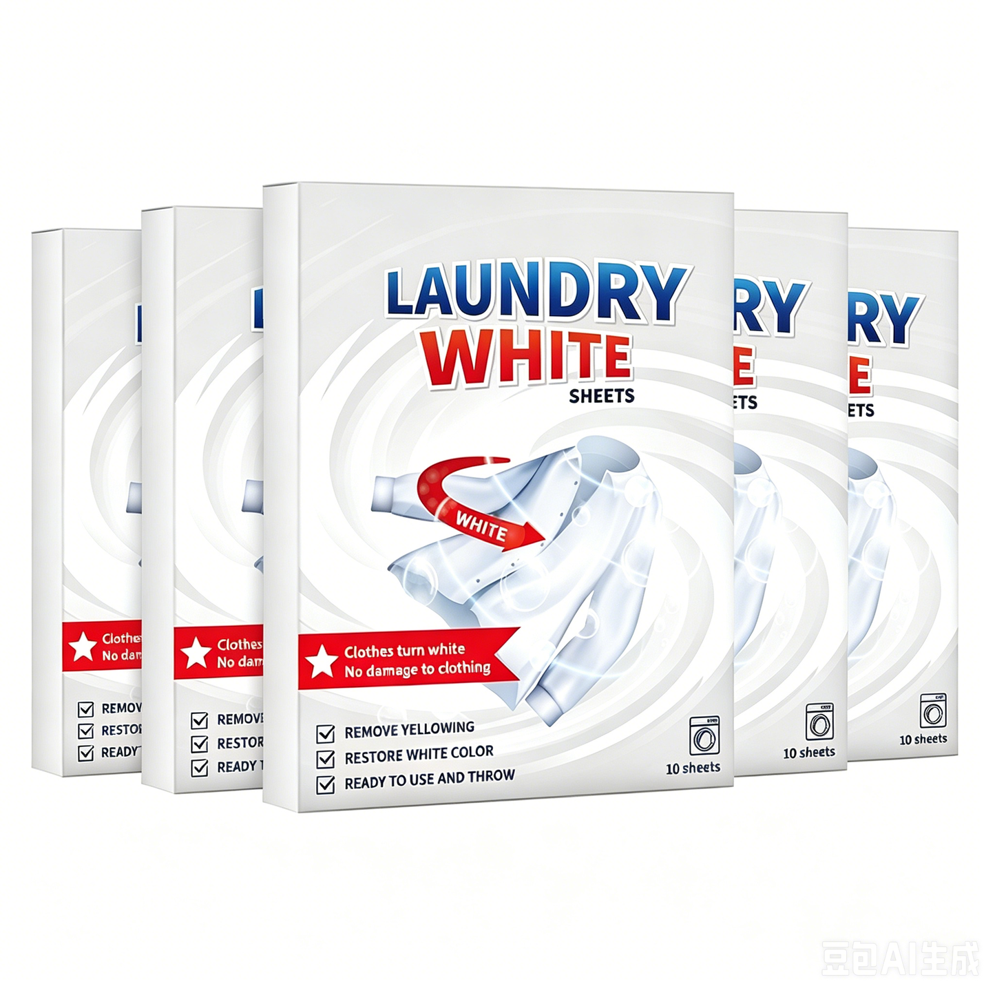💥Deep Cleaning Laundry Whitening Sheets ✨Powerful Stain Remover Brightening Fabric Laundry Cleaning Sheets