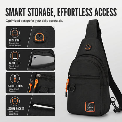 Waterproof Multi-pocket Crossbody Sling Bag