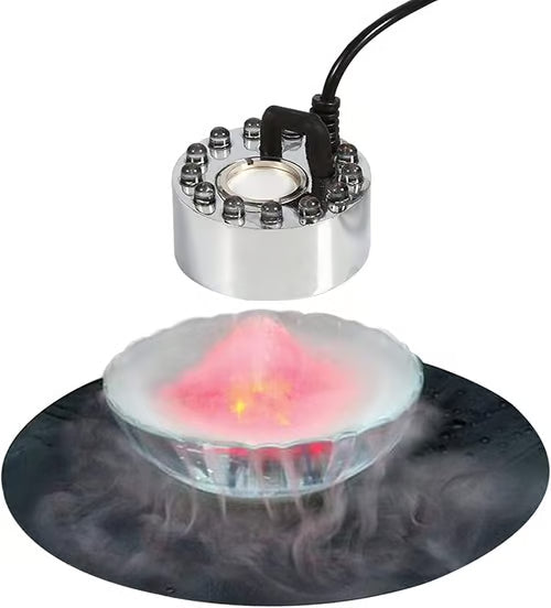 💨 12-LED Ultrasonic Mist Maker Fogger – Creates cool mist & colourful light – Perfect for humidifiers, fountains or Halloween decor – runs quietly in water 💧✨