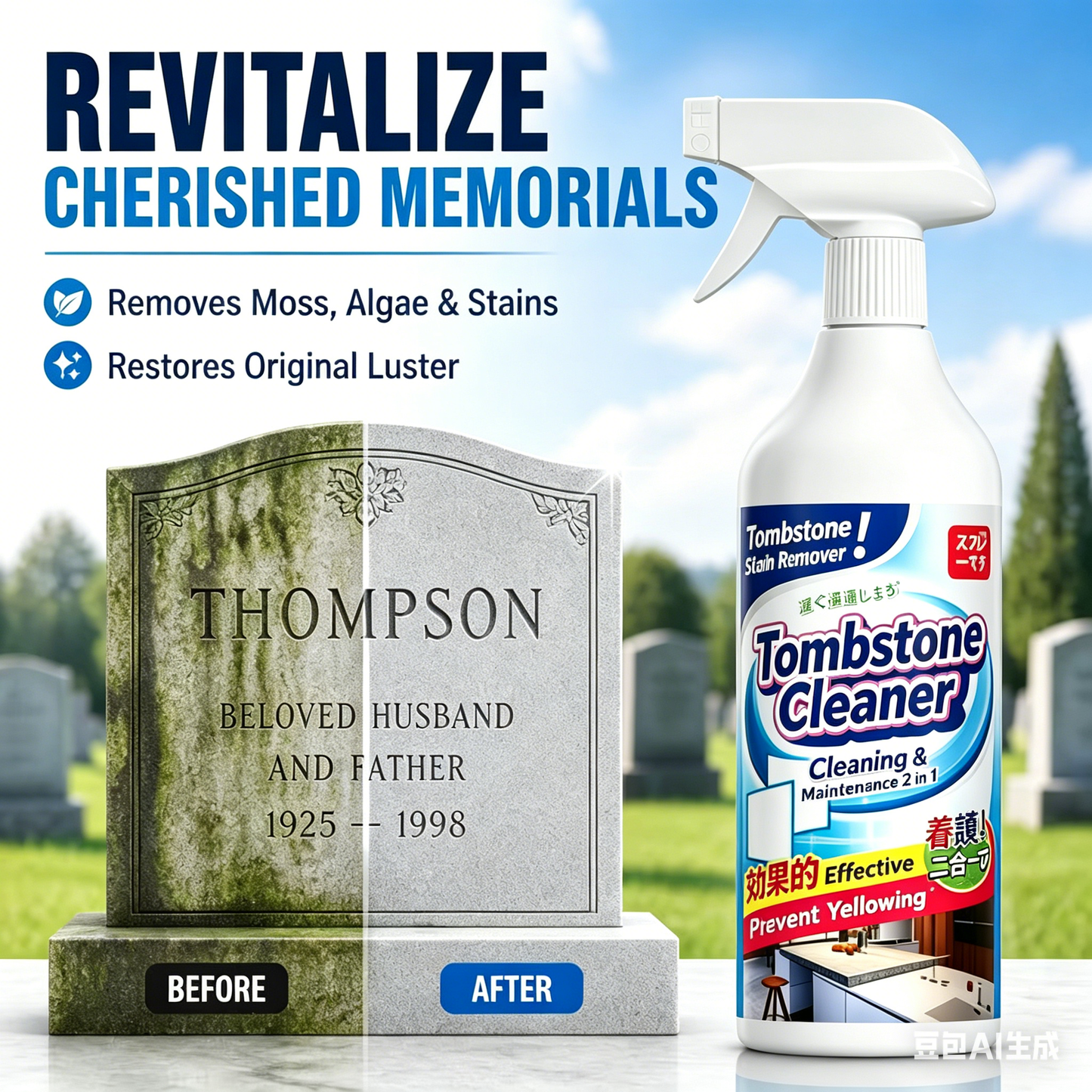 🔥 Headstone Restoration &Cleaning Spray