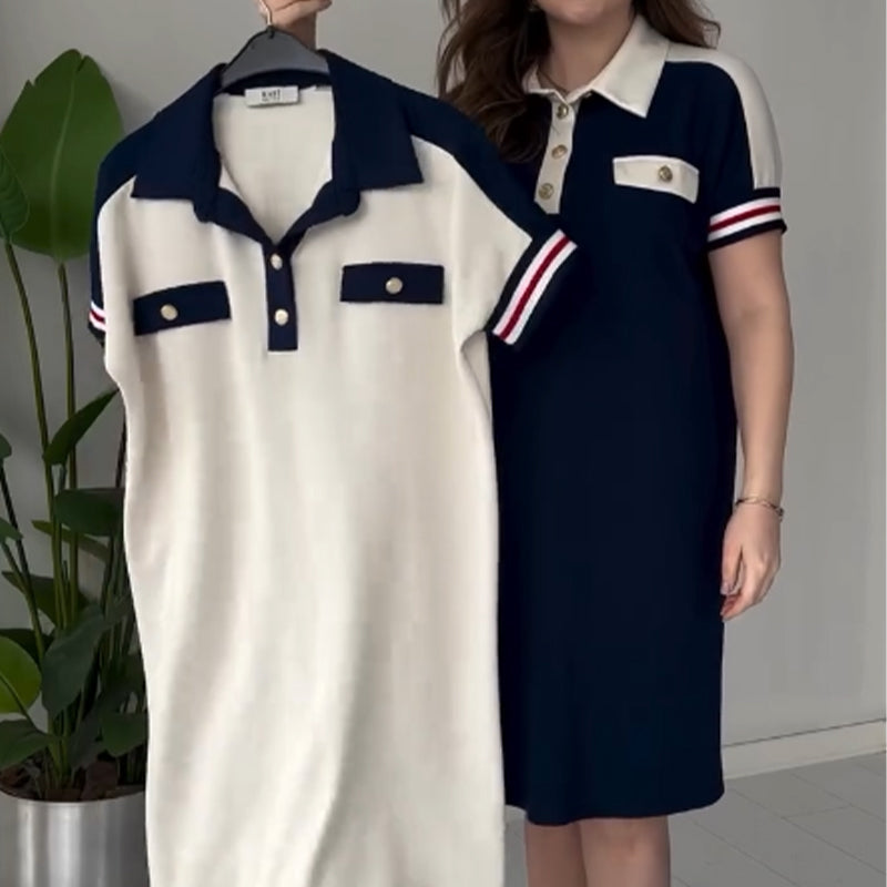 📣Limited discount: 50% off💖Ladies Casual Fashion Lapel Short Sleeve Dress