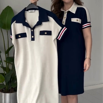 📣Limited discount: 50% off💖Ladies Casual Fashion Lapel Short Sleeve Dress