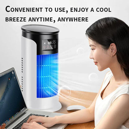 ❄️New Evaporative Air Conditioner - Compact USB Desk Fan, 300ml Tank Personal Cooler, Adjustable Speed Settings, Timer, Quiet, Portable Design Bedside | Small Room Cooling Fan For Home Travel Outd