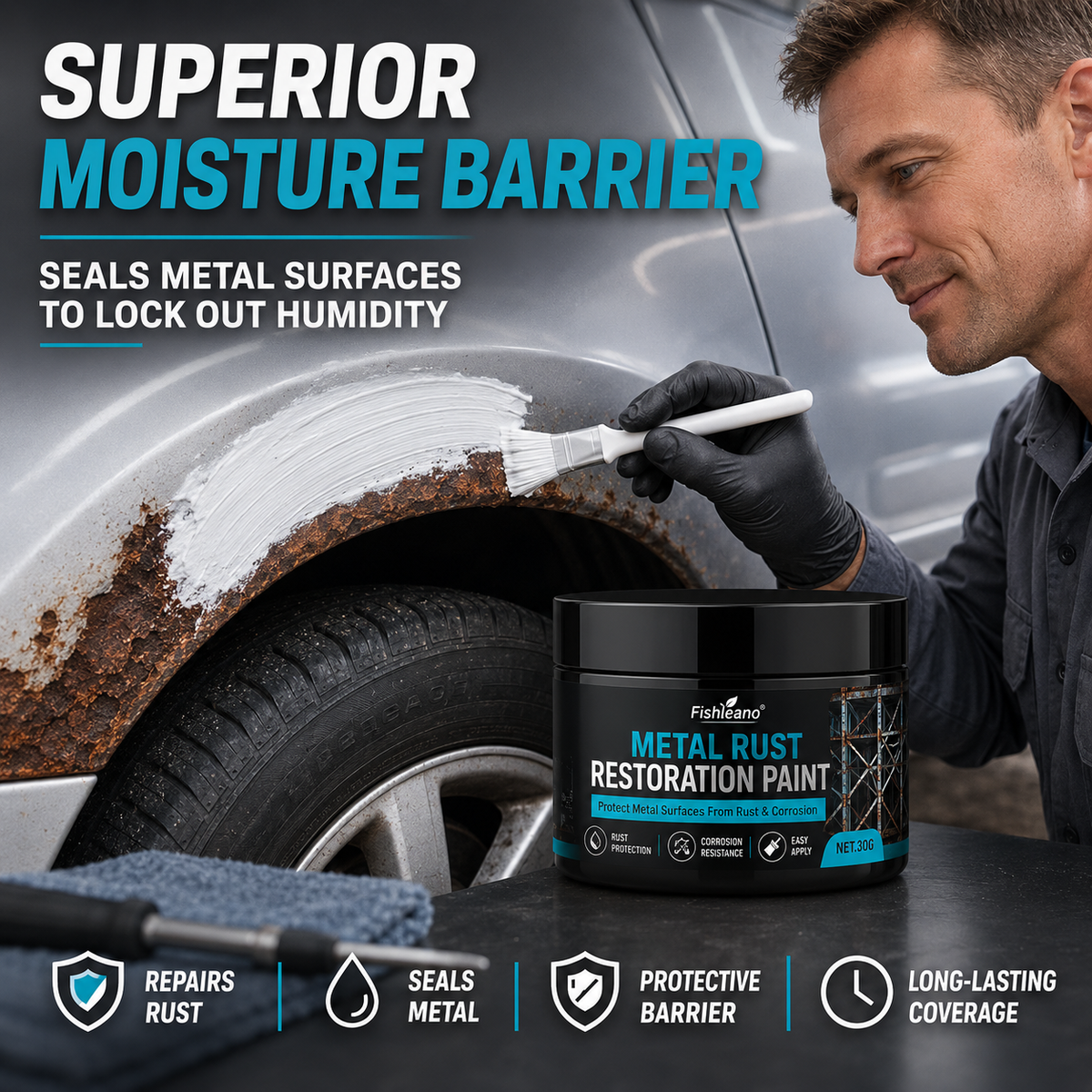 🛡️✨Metal Rust Protection Black Repair Paste – Restores rusty gates, railings & tools. Forms protective coating – no need to replace!