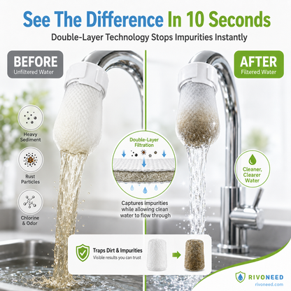💥Anti-Splash Kitchen Faucet Cotton Filter for Sediment & Rust Removal