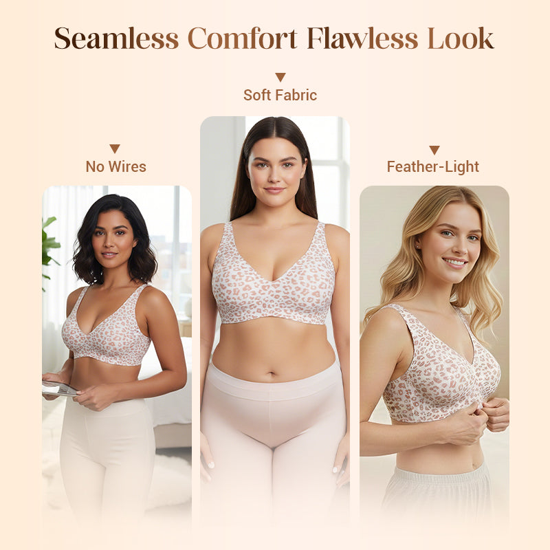 💕Women’s Comfortable Wireless Bras Push Up Bralettes Seamless Tshirts Bras Deep V Everyday Bras