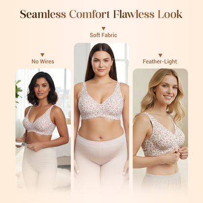 💕Women’s Comfortable Wireless Bras Push Up Bralettes Seamless Tshirts Bras Deep V Everyday Bras