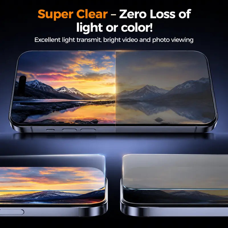 ⏰HD/Anti-Peeping Tempered Glass Screen Protector with Auto Dust-Elimination Installation