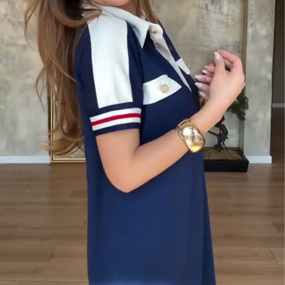 📣Limited discount: 50% off💖Ladies Casual Fashion Lapel Short Sleeve Dress