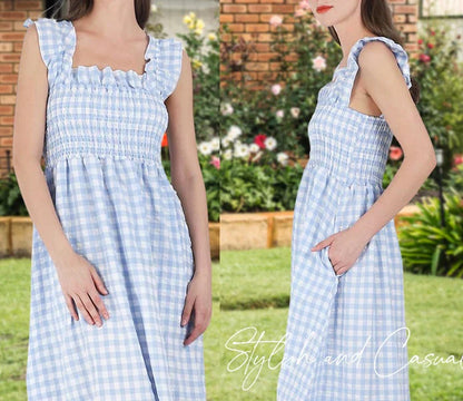 💃Women's Vintage Plaid Clashing Dresses